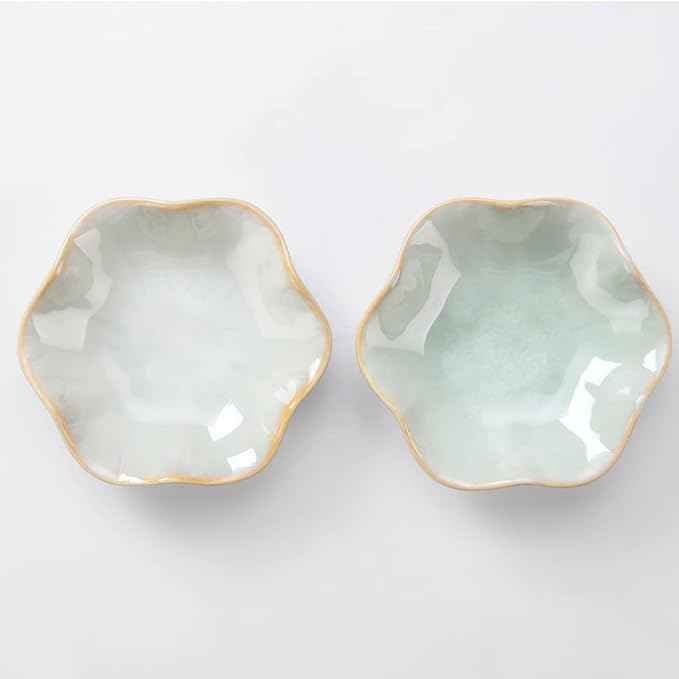 JAMEND CLXP 2PCS Lotus Leaf Shape Ring Holder Dish, Small Key Bowl, Ceramic Trinket Tray Jewelry Dish Organizing Necklace Earrings for Mom Friend Sister, All Jewelries Are NOT Included, Light Green.…
