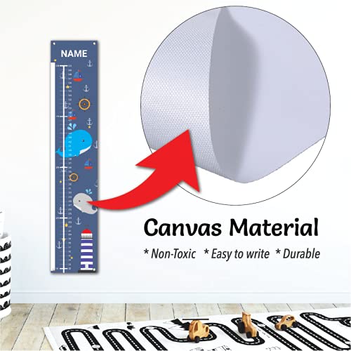 Sungwon Personalized Kids Canvas Growth Chart, Whale