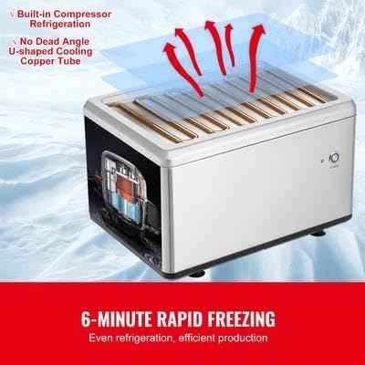Happybuy Fried Ice Cream Roll Machine, 12.6" x 8.5" Pan, Stainless Steel Maker with Compressor and 2 Scrapers for Delicious Ice Cream, Yogurt, and Rolls