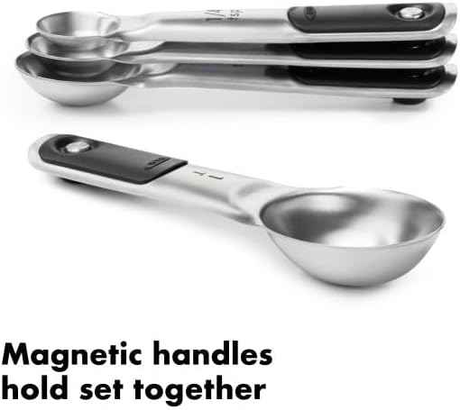 OXO Good Grips 4 Piece Stainless Steel Measuring Spoons with Magnetic Snaps