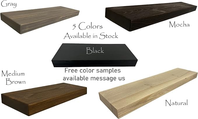 Joel's Antiques 42 Inch Wooden Floating Shelves for Wall - 42x12x2 in - Made of Natural Wood - Long Heavy Duty Rustic Wall Shelves for Bedroom - Perfect for Living Room, Kitchen - Natural