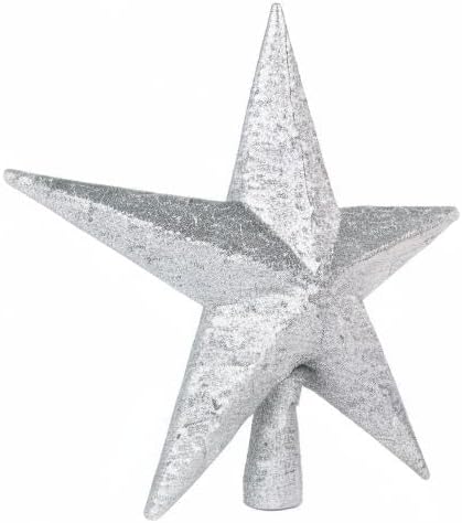 Ornativity Glitter Star Tree Topper - Christmas Silver Decorative Holiday Trees Toppers Sparkle Bethlehem Star Decor Xmas Ornament 8"