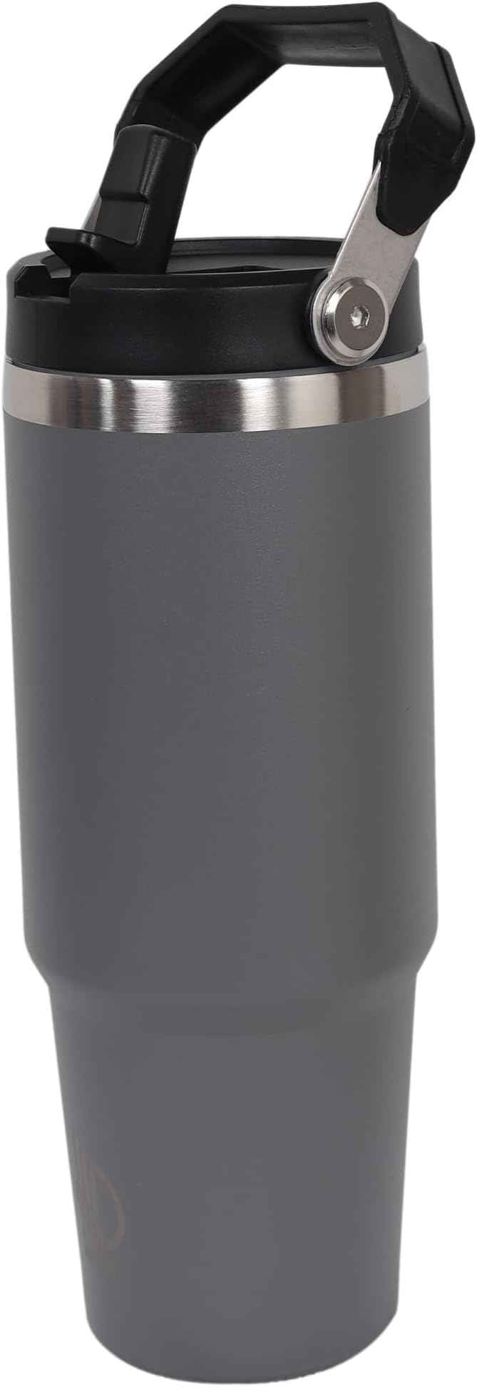 30oz Stainless Steel Insulated Water Tumbler with Handle | Secure Twist Lid & Flip Straw | Leak-Proof, BPA-Free IceFlow Inspired Design (olive gray)