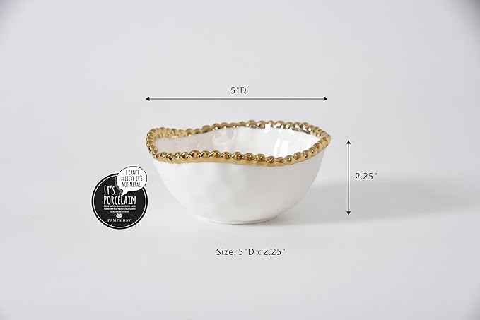 Pampa Bay Golden Salerno, Snack Bowl, 5" D x 2.25"