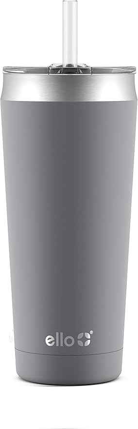 Ello Beacon Vacuum Insulated Stainless Steel Tumbler with Slider Lid and Optional Straw