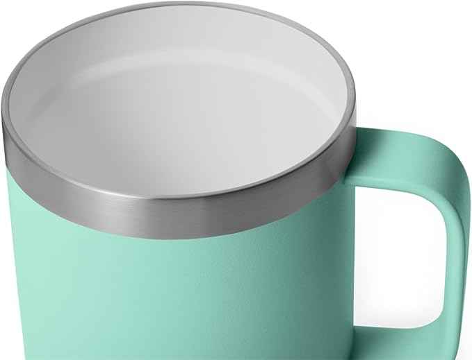 YETI Rambler 10 oz Ceramic Lined Stackable Mug, Vacuum Insulated, Stainless Steel with MagSlider Lid, Seafoam