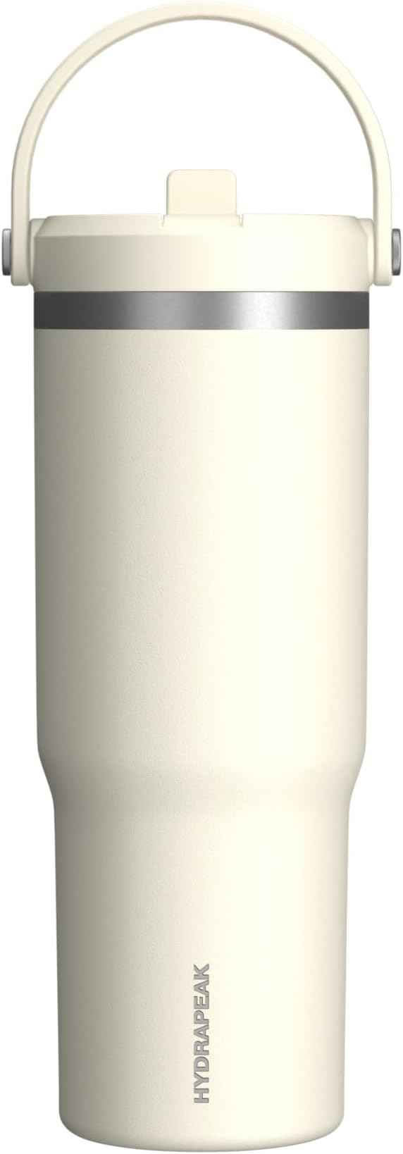 Hydrapeak Nomad 32 oz Tumbler with Handle and Straw Lid, Leakproof, Double Insulated, 32oz Cup Stainless Steel (Ivory)
