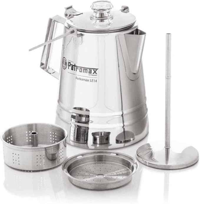Petromax Tea and Coffee Percolator, Use Indoor/Outdoors for Home Kitchen or Campfire, Stainless Steel Coffee and Tea Pot Brews to Your Taste
