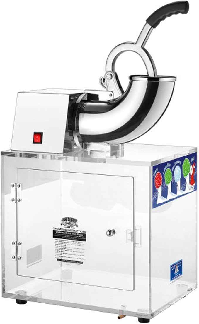 Polar Blast Snow Cone Machine - Acrylic Crushed Ice Maker Grinds Up to 500lbs of Ice Per Hour for Parties, Events, and More by Great Northern Popcorn
