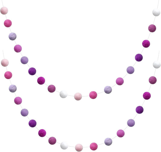 Felt Ball Garland Misscrafts 9.8 Feet 100% Wool Roving Pom Pom Garland 20mm Colorful for Baby Shower Grand Opening Party Festivals Room Decorations