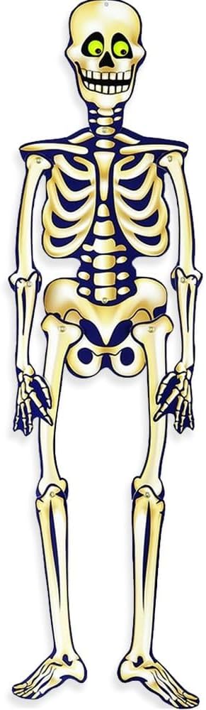 Halloween Jointed Skeleton - 1 Count - Yellowish-White Indoor Hanging Décor for Spooky Decorations - Perfect for Haunted Houses & Parties