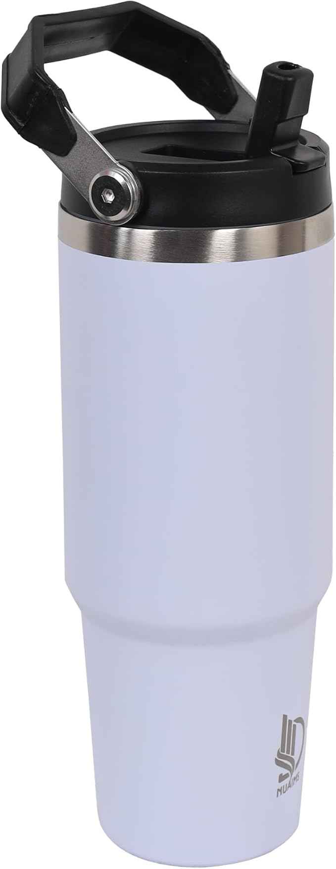 30oz Stainless Steel Insulated Water Tumbler with Handle | Secure Twist Lid & Flip Straw | Leak-Proof, BPA-Free IceFlow Inspired Design (Lavender mist)