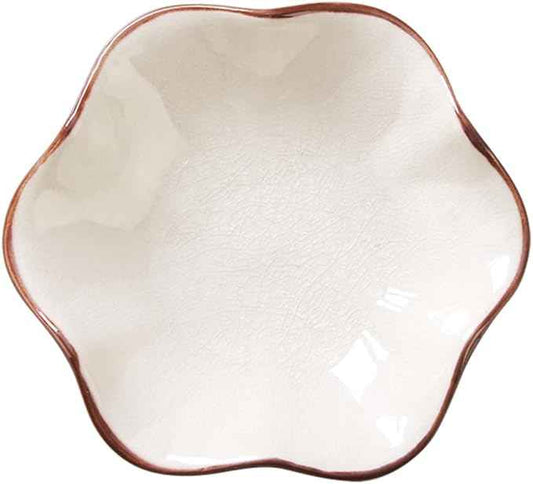 Ice Cracking Leaf Jewelry Dish, Decorative Ring Holder Small Trinket Tray Bowl, Gifts for Daughter Mom Friends, Milk White.