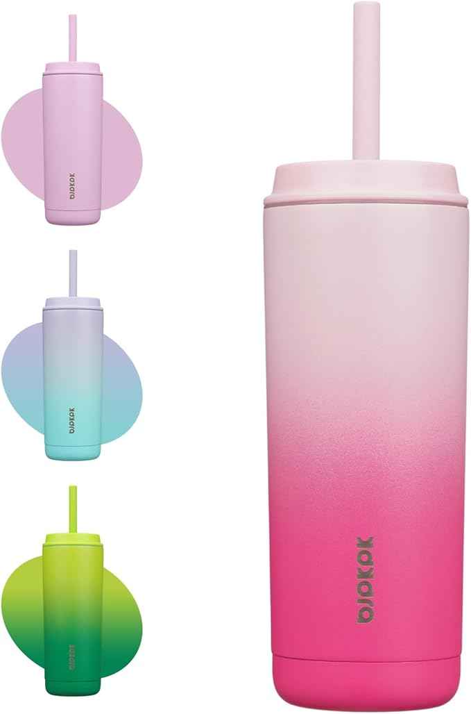 BJPKPK Insulated Tumbler with Lid and Straw,20 oz Stainless Steel Travel Coffee Mug,Spill Proof Thermal Cup,Keep Drinks Cold and Hot,Cherry Blossom