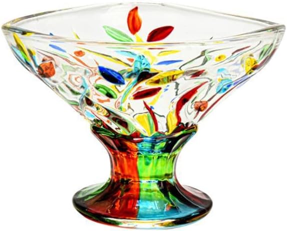 Decorative Candy Dish Crystal Bowl, Colorful Glass Christmas Candy Dish for Centerpieces Decor, Decorative Bowl for Candies, Painted Cu´
