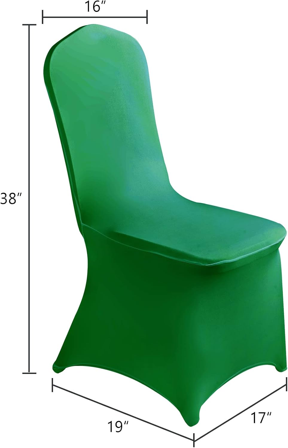 SUPERO Chair Cover, 12PCS Spandex Waterproof Chair Covers, Universal Fit Protector Stretch Chair Cover for Party, Banquet, Wedding Event, Hotel(Emerald)