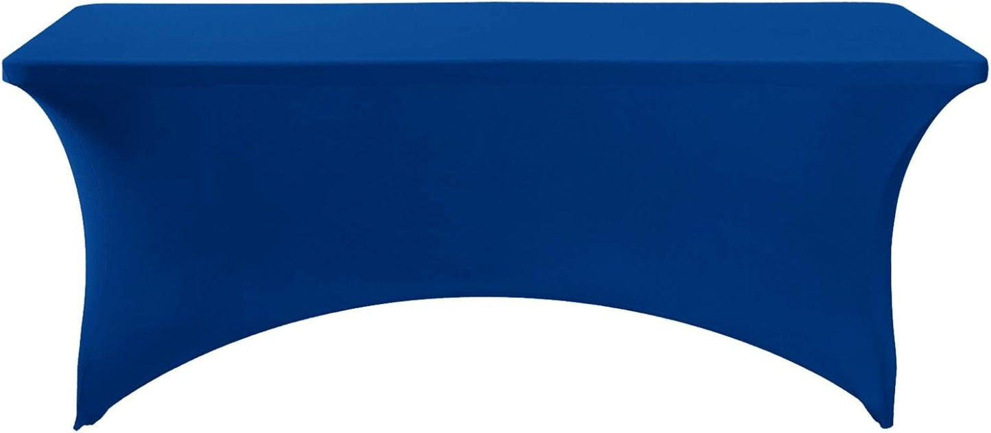Spandex Table Cover for 6Ft or 4fT or 8ft Table Universal Fitted Stretch Tablecloth for Party, Banquet, Wedding and Events-Classicblue