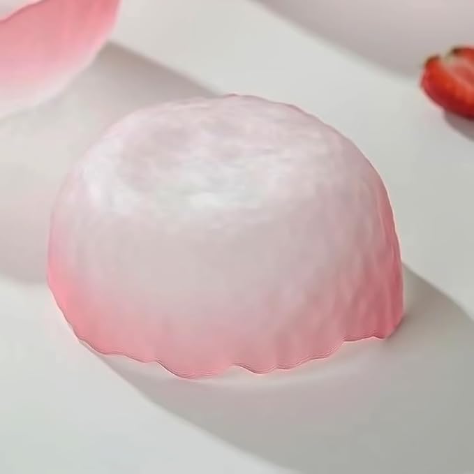 Glass Salad Bowl Irregular Lotus Flower Shape Serving Bowls, Mixing Nut Bowls for Kitchen Fruist, Snack, Dessert, and Ice Cream Candy Dishes (Crystal Gradient Pink, 6.5")