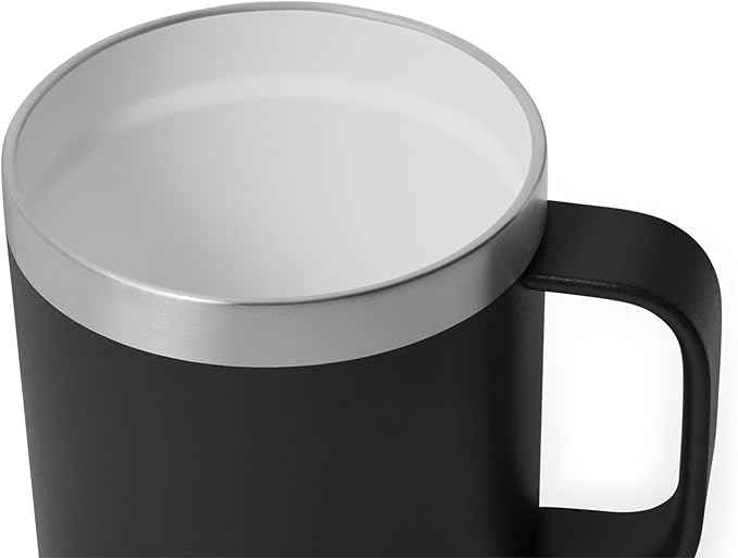 YETI Rambler 10 oz Ceramic Lined Stackable Mug, Vacuum Insulated, Stainless Steel with MagSlider Lid, Black