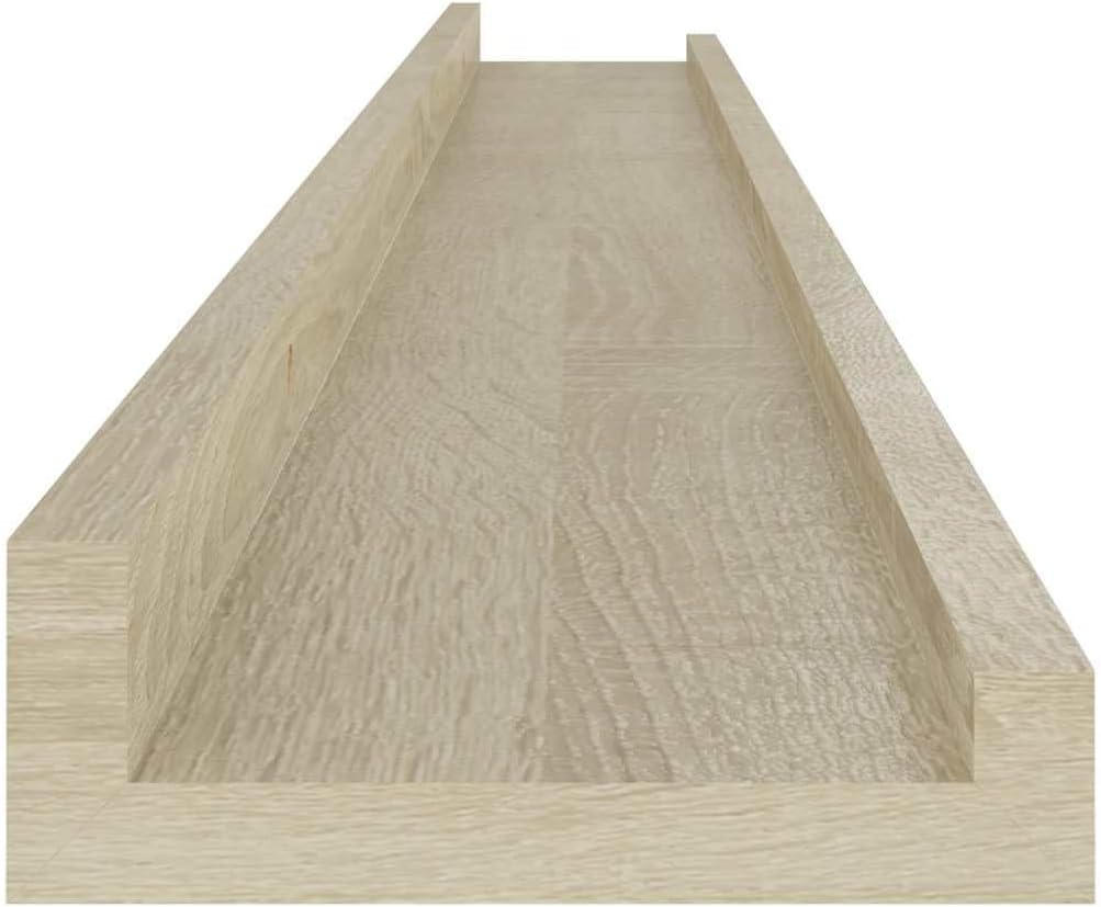 Wall Shelf Set of 2 Large Floating Shelves in Sonoma Oak MDF Matte Finish 39.4 Inch Rectangular Wall Decor for Living Room Bedroom Bathroom Storage and Display