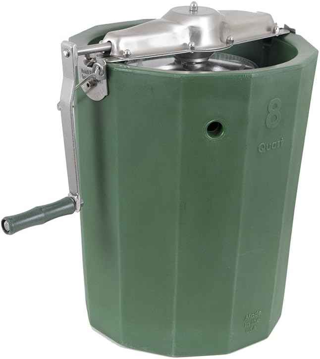 PREMIUM Large 8 qt. - Immergood Ice Cream Maker - Stainless Steel - Hand Crank