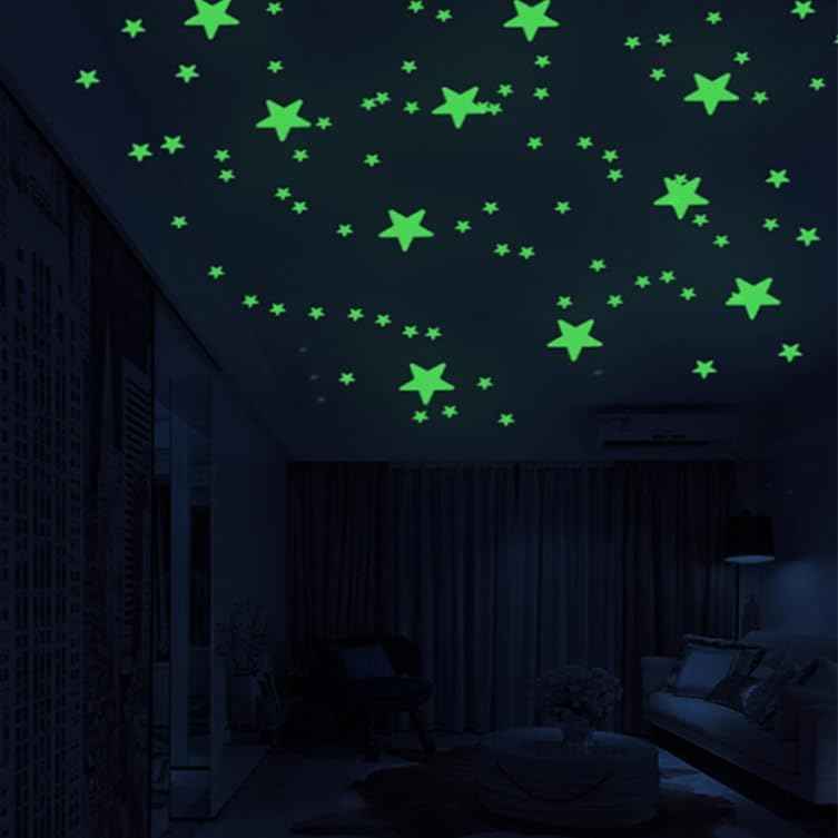 Glow in The Dark Star Stickers Glow Stars for Kids Room, Glow in The Dark Stars for Ceiling and Wall, Bright Luminous Wall Stickers for Bedroom, Party Decoration, Green
