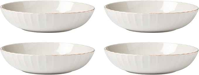 Lenox 897193 French Perle Scallop Pasta Bowls, Set of 4