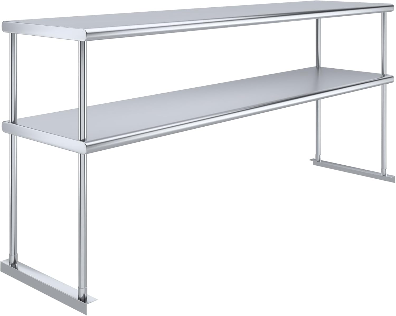 AmGood Stainless Steel Double-Tier Shelf | Work Table Overshelf | NSF Certified | Fits Over Tables | Many (72 in. Long x 18 in. Deep) - Lumora Casa