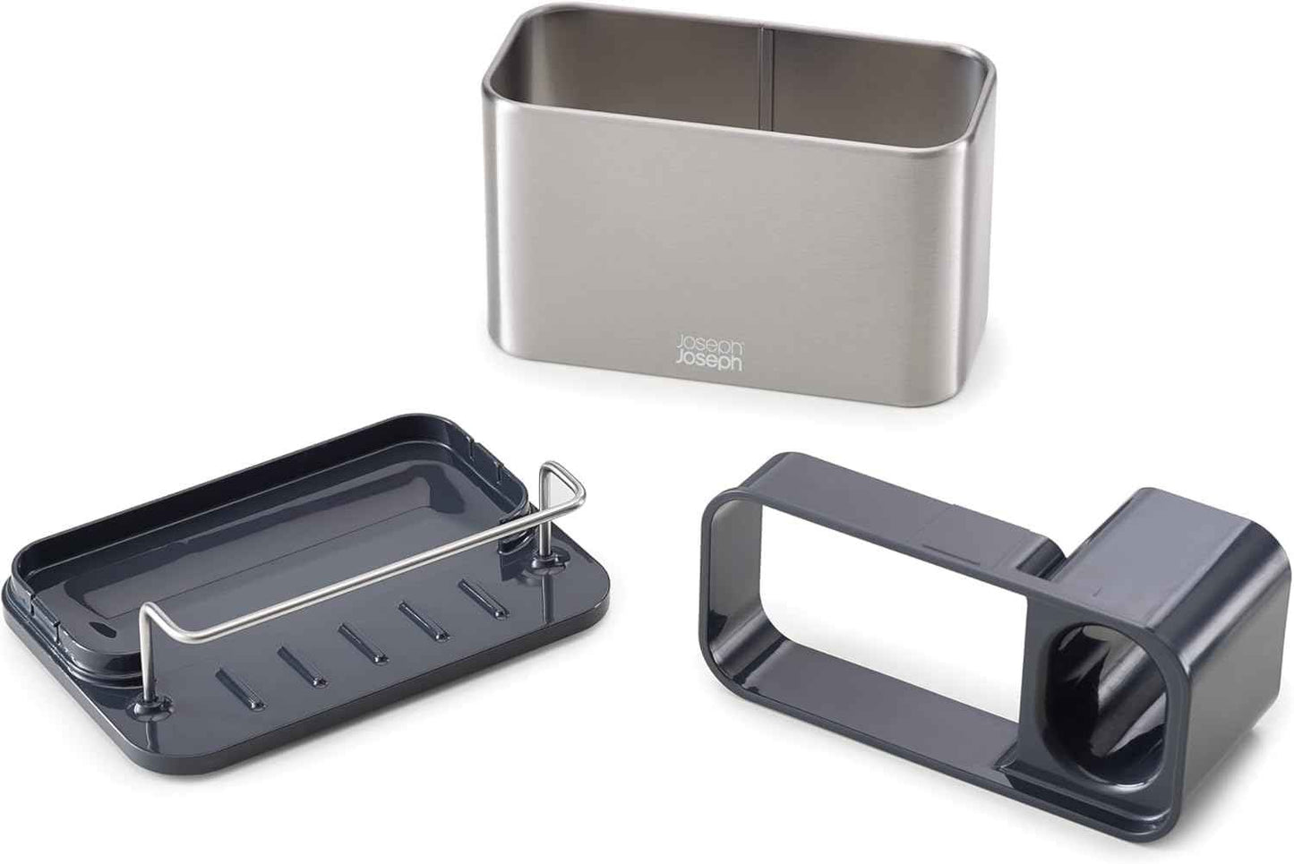 Joseph Joseph Surface Stainless Steel Caddy Sink Area Organizer and Sponge Holder, Gray