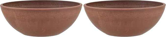 PSW Pot Collection Shallow Bowl Planter, 10-inch | Terra Cotta Color | Pack of 2 | For Succulents & Bonsai