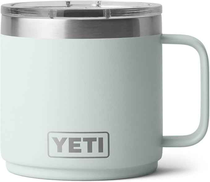 YETI Rambler 14 oz Ceramic Lined Stackable Mug, Vacuum Insulated, Stainless Steel with MagSlider Lid, Ridgeline