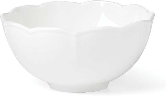 Lenox Dinnerware Set, Studio 1414 Scallop 12-Piece Set, Service For 4, Bone China Material, Dishwasher & Microwave Safe, Home And Kitchen, Kitchen And Dining, Plates And Bowls Sets (White, 12 Pieces)