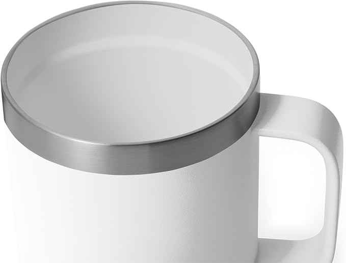 YETI Rambler 10 oz Ceramic Lined Stackable Mug, Vacuum Insulated, Stainless Steel with MagSlider Lid, White