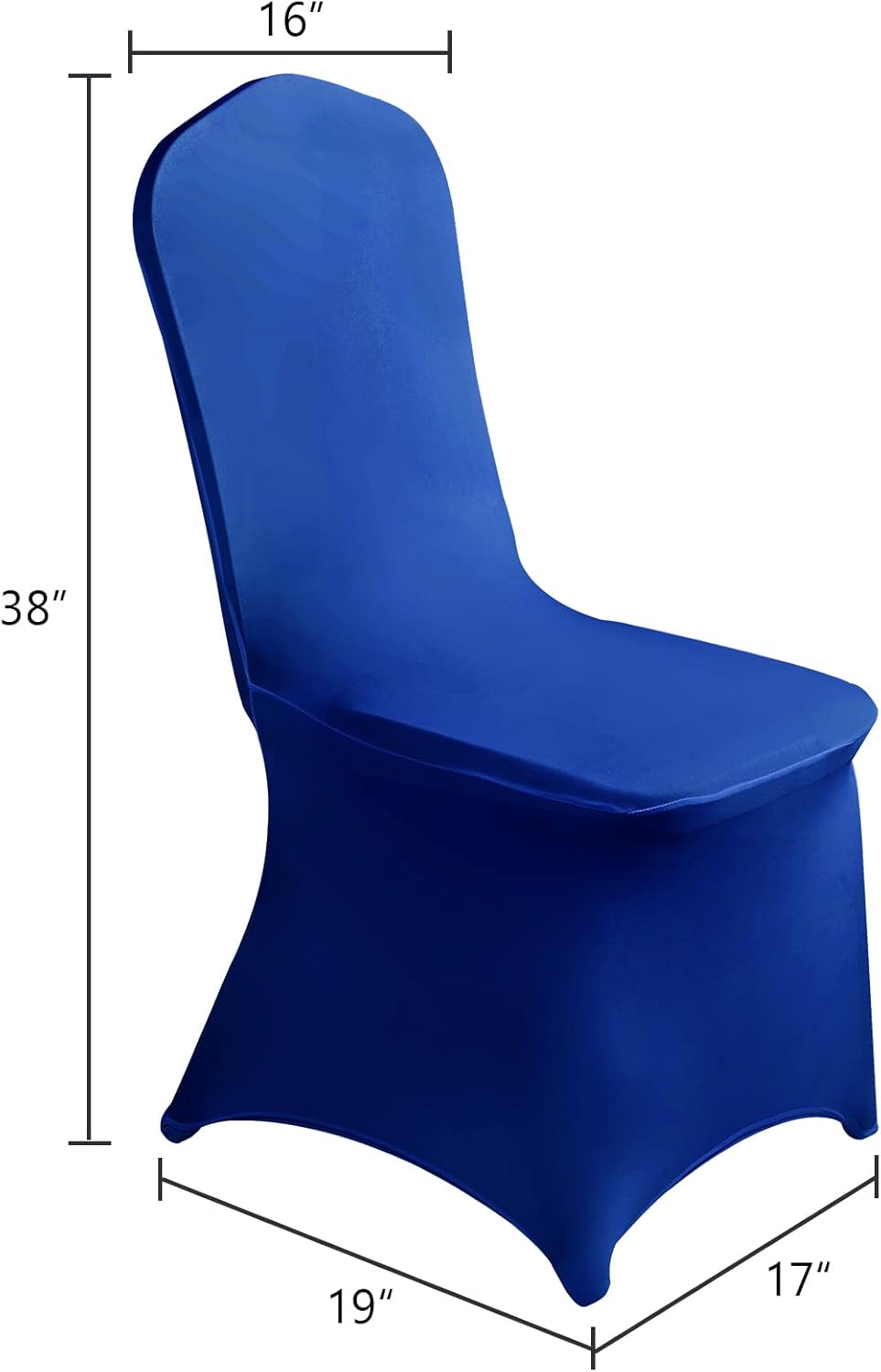 SUPERO Royal Blue Waterproof Polyester Spandex Chair Cover (12PCS), Universal Fit for Indoor/Outdoor Activities, Protector for Party, Banquet, Wedding Event, Hotel