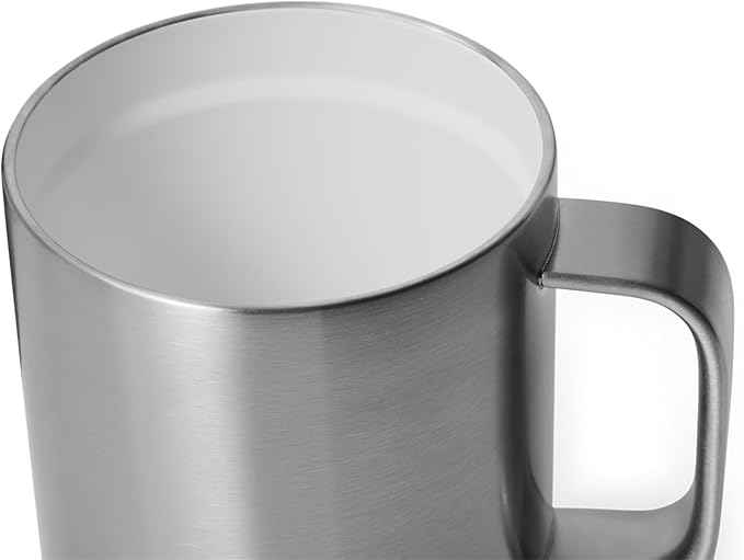 YETI Rambler 10 oz Ceramic Lined Stackable Mug, Vacuum Insulated, Stainless Steel with MagSlider Lid, Stainless