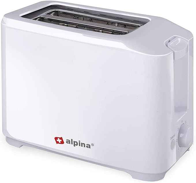 Alpina Toaster - 7 uprights - 2 discs - crumb compartment - 700 watt - white