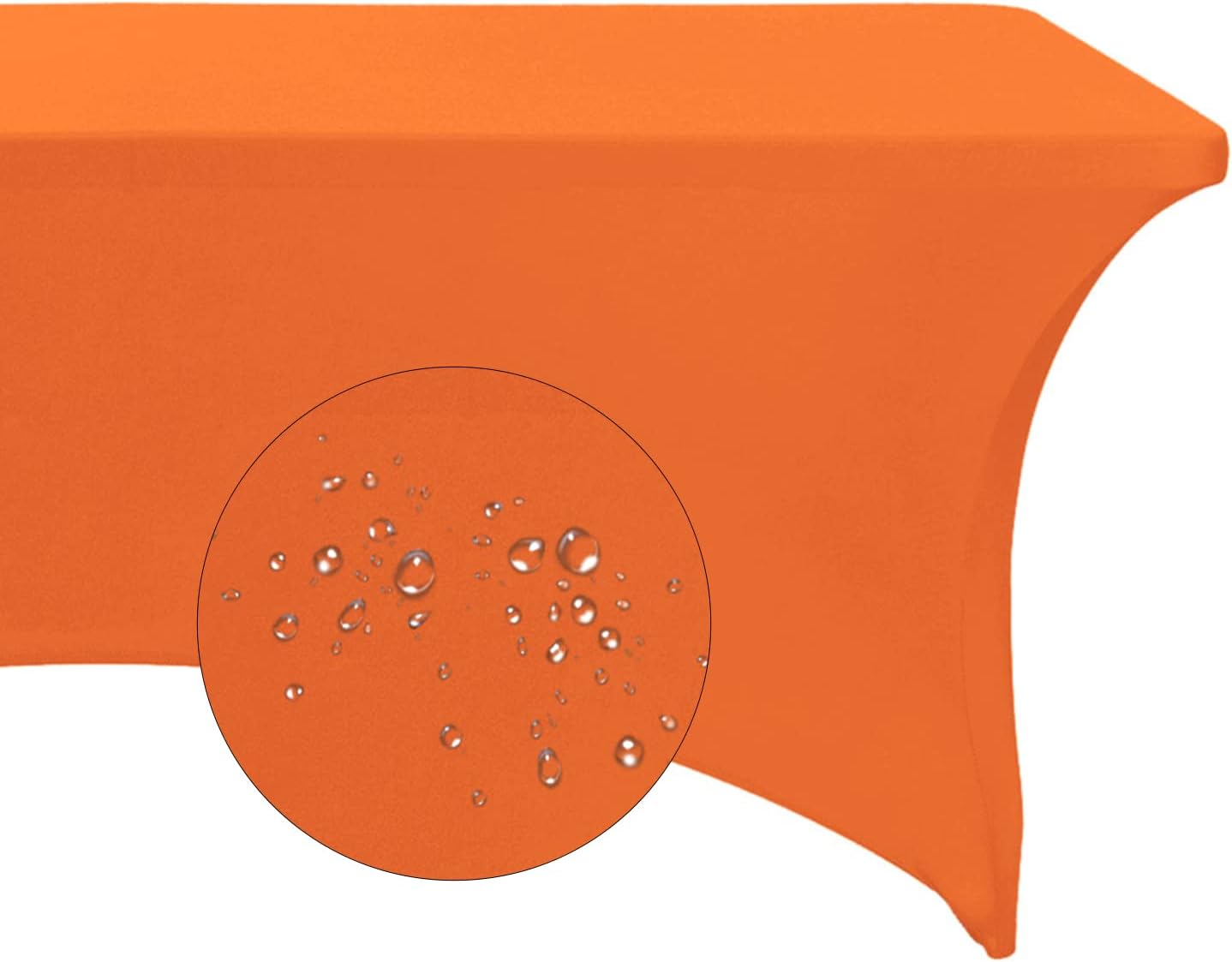 Spandex 4ft Waterproof Table Cover for Party,Wedding, Banquet, and Events(Orange)