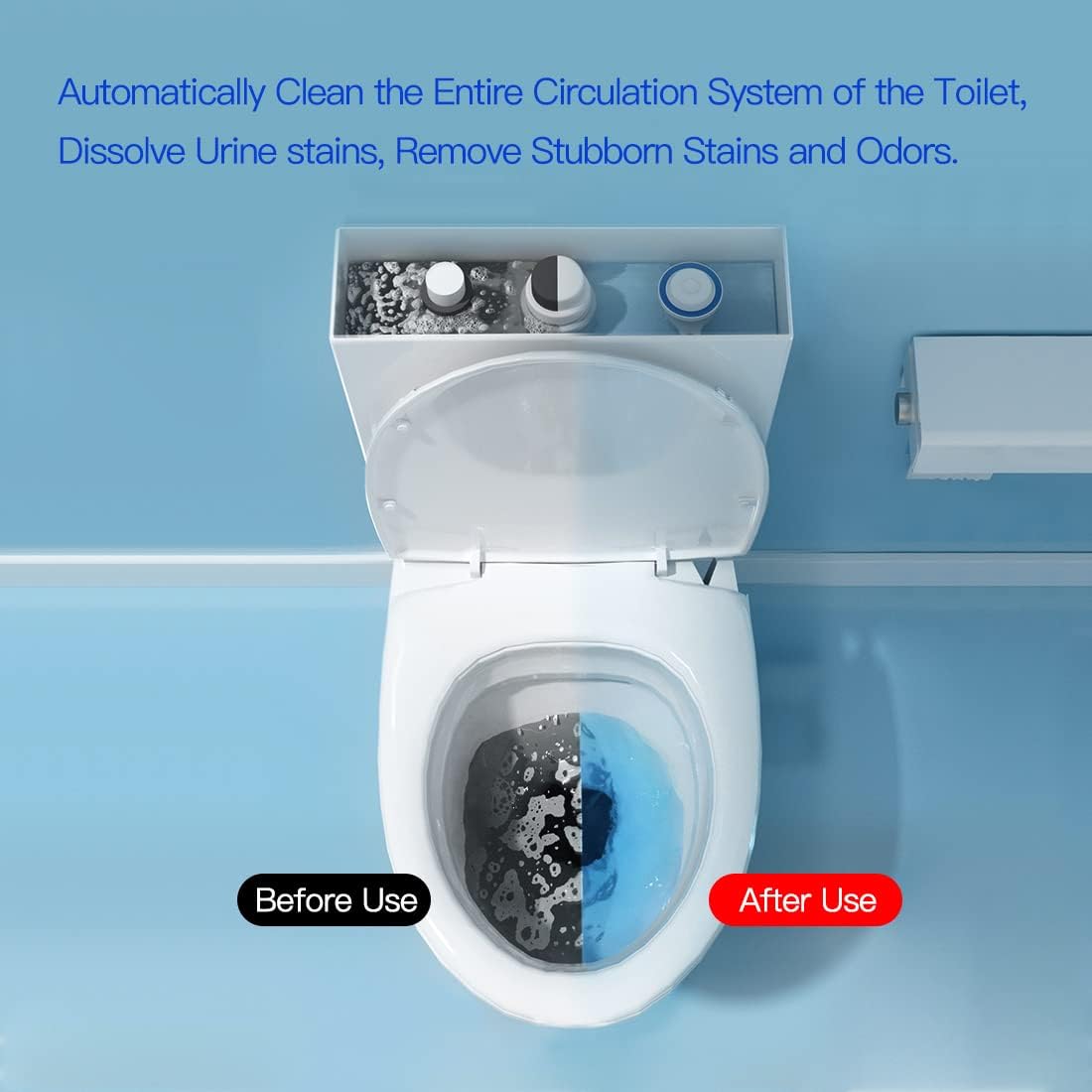 KIISIISO Commercial Household Bathroom Cleaners, 28 Pack Toilet Bowl Cleaner Tablets, Automatic Toilet Tank Cleaners, Multipurpose Janitorial Deodorizers(Blue and White)