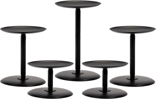 Homemory Holloween Candle Holders for Pillar Candles Set of 5 (Black)
