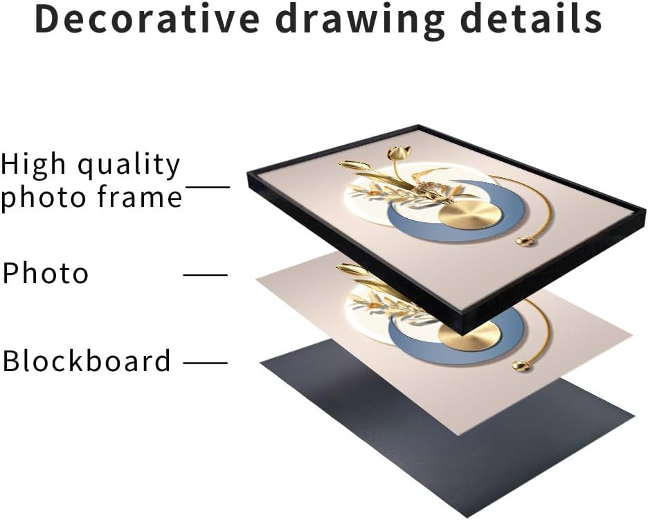 MPLONG Abstract Modern Minimalist Natural Framed Decorative Painting - Large Size Wall Art Set of 3 Wall Decor for Living Room, Bedroom, Dining Room, Office, etc. (Blue, 20 "X 28" X 3 pieces)