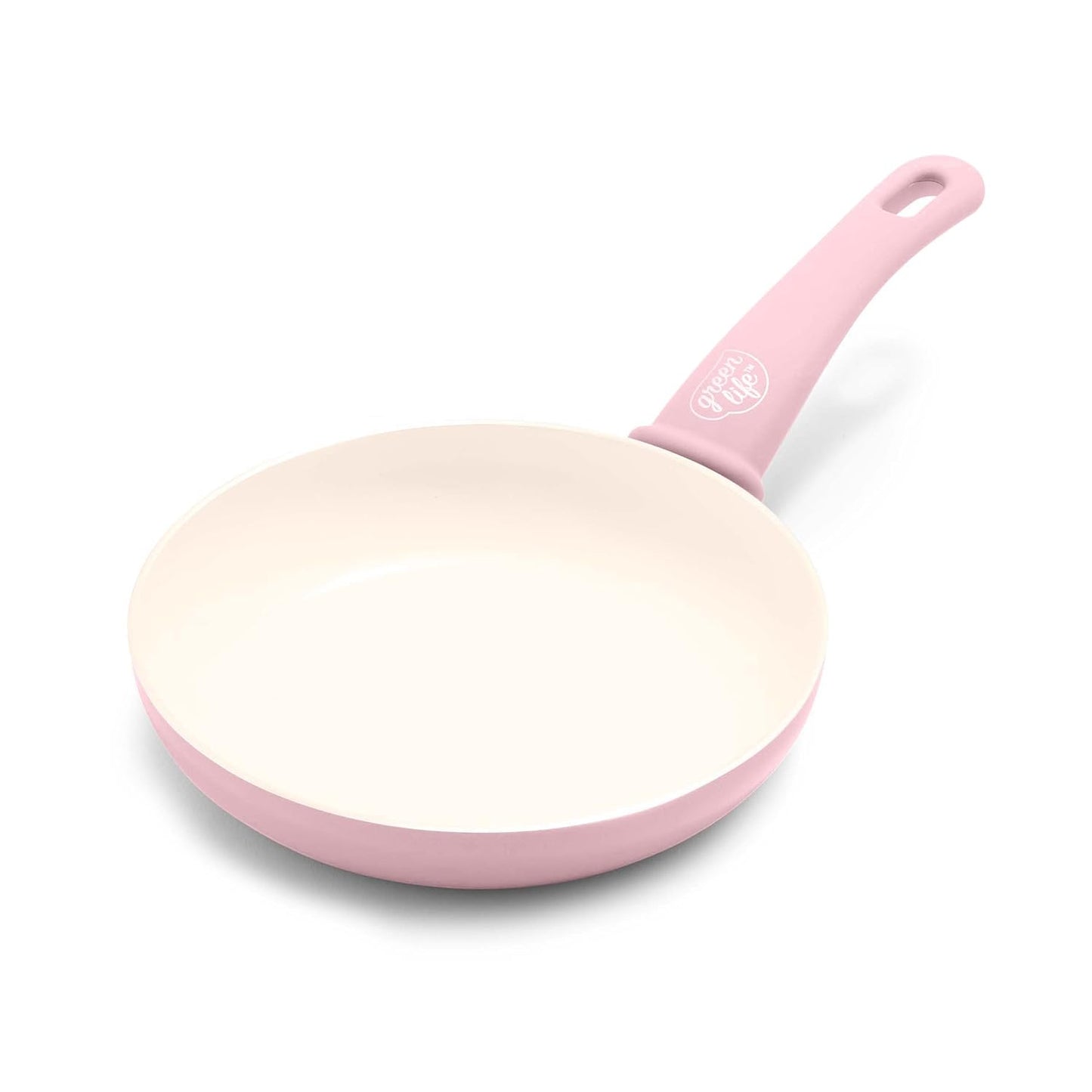 GreenLife Nonstick 8" Frying Pan Skillet, Non-Toxic PFAS-Free Ceramic Nonstick, Dishwasher & Oven Safe, Stay-Cool Handles, Wobble Free, Pink