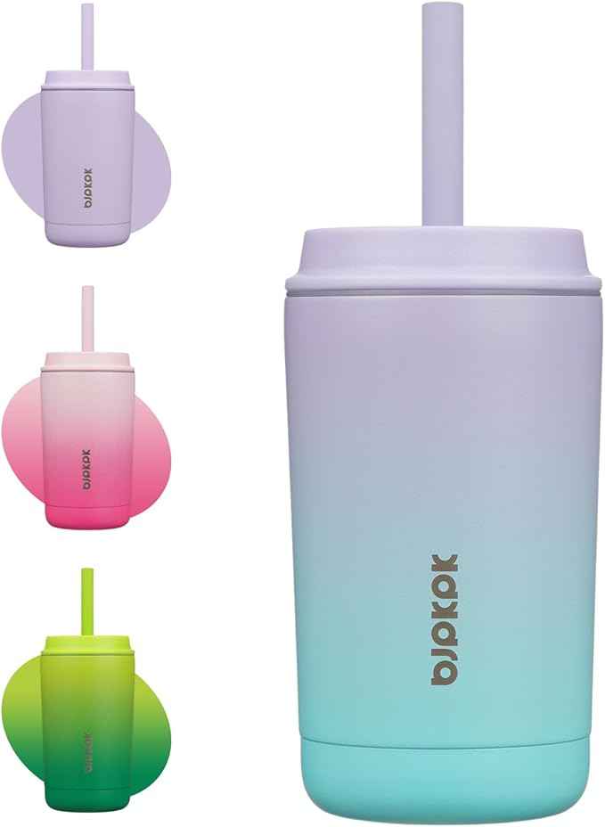 BJPKPK Insulated Tumbler with Lid and Straw,12 oz Stainless Steel Travel Coffee Mug,Spill Proof Thermal Cup,Keep Drinks Cold and Hot,Lavender Green