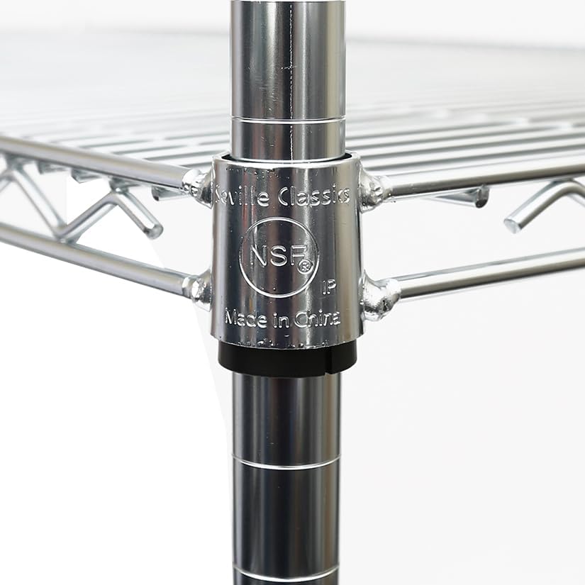 Seville Classics UltraDurable Heavy Duty NSF Solid Steel Wire Rack Storage Unit Organizer for Garage, Warehouse, Office, Restaurant, Classroom, Kitchen, 5-Tier Shelving, 48" W x 24" D