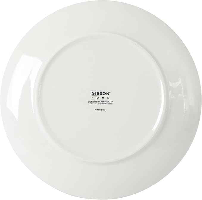 Gibson Home Palace Suite 16-Piece Dinnerware Set, Blue Floral Stoneware Plates & Bowls, Service for 4, Round Durable Everyday Dish Set
