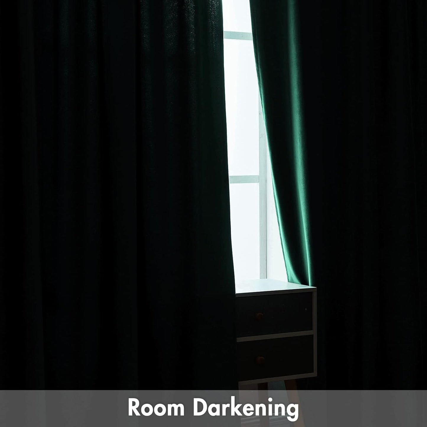 MIULEE Dark Green Velvet Curtains Thermal Insulated Blackout Curtain Christmas Emerald Green Drapes for Bedroom Living Room Darkening 108 Inches Long Curtains Panels Rod Pocket Set of 2