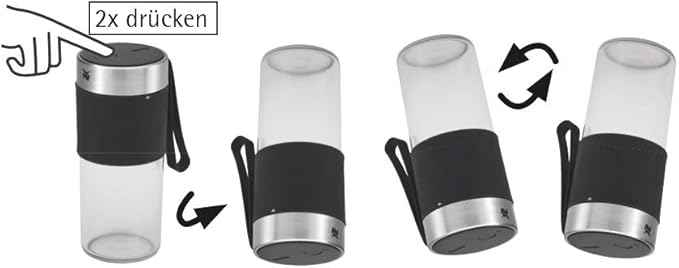 WMF Cromargan 300 ml Portable USB Rechargeable Mini Mixer, Smoothie Maker