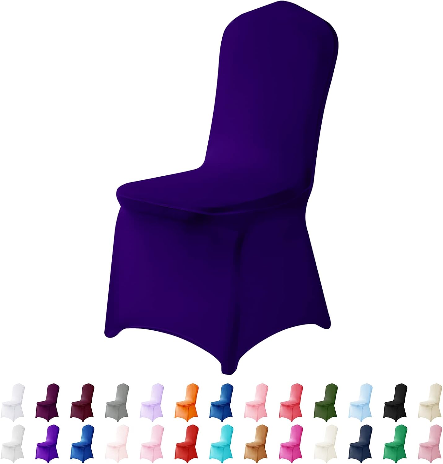 Spandex Chair Covers, 25PCS, Removable Washable Protector Stretch Covers for Living Room, Party, Banquet, Wedding Event, Hotel (Purple)