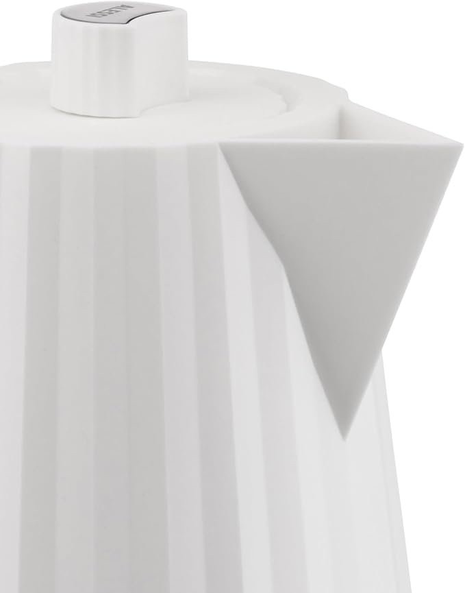 Alessi Plissé MDL06 W/UK Design Electric Kettle, Thermoplastic Resin, 2400 W, 170 cl, White, 21.5 x 33.5 x 21.5