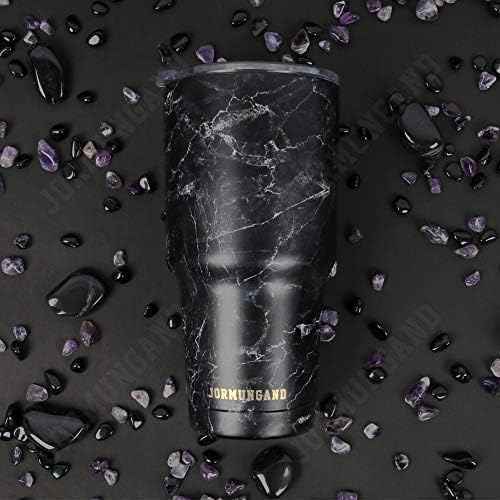 Jormungand 30 oz Tumbler Stainless Steel Vacuum Insulated Travel Mug with Leak Proof Lid Double Wall Coffee Cup Water Bottle for Cold Beverages 30oz Tumbler Marble Black