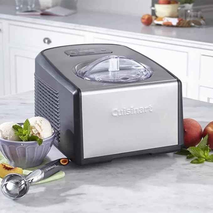 Cuisinart 1.5-Quart Ice Cream Maker and Gelato Machine, Makes Frozen Yogurt and Sorbet, Fully Automatic with Commercial-Quality Compressor and 2 Churning Paddles, ICE-100, Black/Stainless